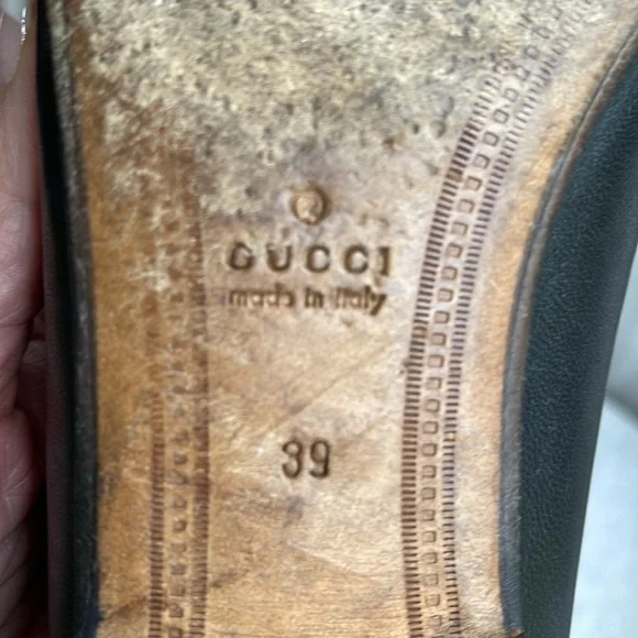 Gucci Brixton Black Leather Goldtone Horsebit Hardware Foldable Loafer Mule - Picture 9 of 15